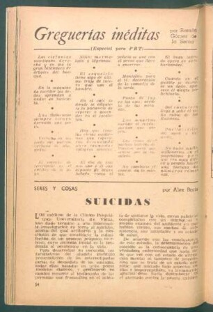 Suicidas : Seres y cosas