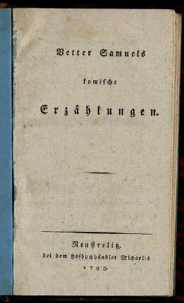 Vetter Samuels komische Erzählungen