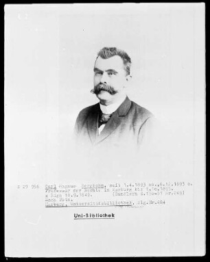 Carl Magnus Bergbohm (1849-1927), 1893-1895 Professor der Rechte in Marburg