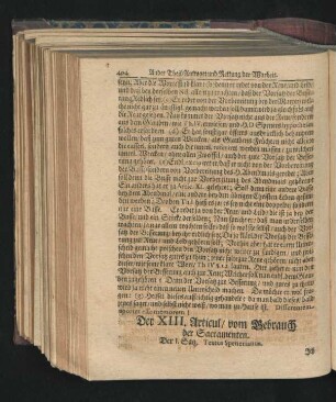Der XIII. Articul/ vom Gebrauch der Sacramenten.