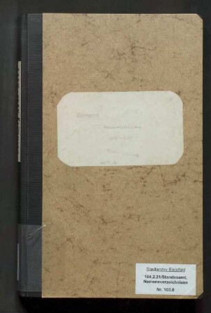 Namensverzeichnis zum Geburtenregister Dornberg, 1874 - 1887
