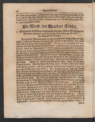 Die Wercke / des Glaubens Früchte