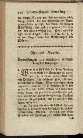 Neuntes Kapitel. Anweisungen zur nützlichen Anwendung des Umgangs.