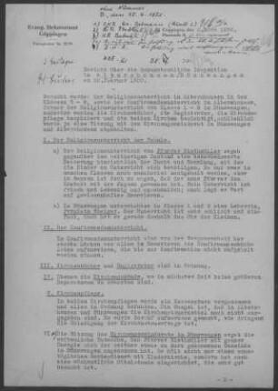 Albershausen: Inspektionsbericht 1950