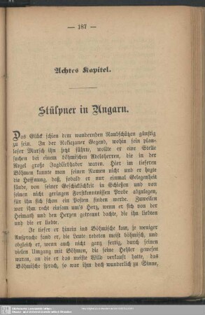Achtes Kapitel. Stülpner in Ungarn
