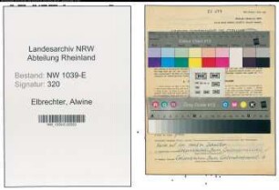 Entnazifizierung Alwine Elbrechter , geb. 07.04.1891 (Lehrerin)