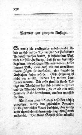 Vorwort zur zweyten Auflage