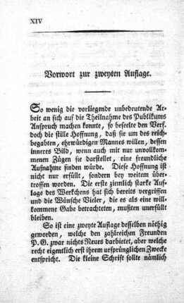Vorwort zur zweyten Auflage