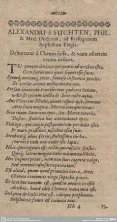 Alexandri a Suchten, Phil. et Med. Doctoris...