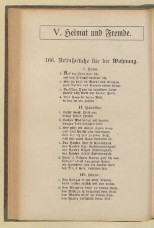 V. Heimat und Fremde
