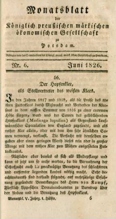 Nr. 6. Juni 1826.