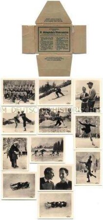 Fotomappe zu den Olympischen Winterspielen 1936 in Garmisch-Partenkirchen mit 12 Originalaufnahmen