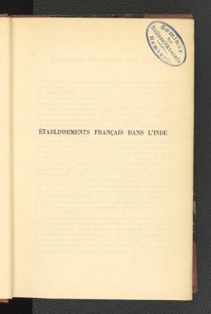 Établissements Francais Dans L'Inde.