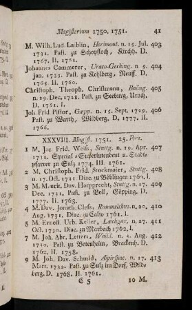 41-52, Magisterium 1751 - 1755
