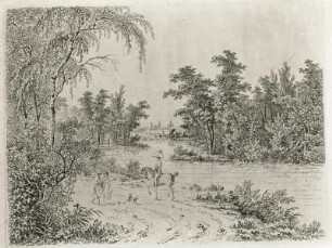 Blick vom Großen Garten nach der Stadt : Unbekannter Stecher: Blick vom Großen Garten nach der Stadt. Stich; 267 x 355 mm. Um 1800. Dresden: Staatliche Kunstsammlungen Dresden (SKD), Kupferstich-Kabinett
