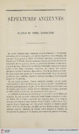 N.S. 12.1865: Sépultures anciennes du plateau de Somma (Lombardie)