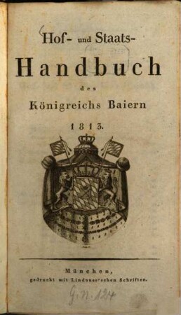 Hof- und Staatshandbuch des Königreichs Bayern. 1813