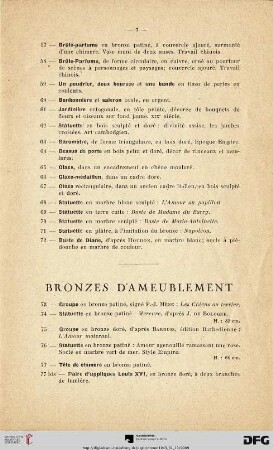 Bronzes d'ameublement (Nr. 73-93bis)