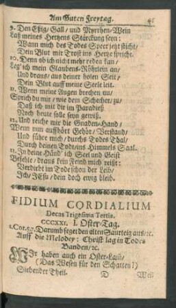 Fidium Cordialium Decas Trigesima Tertia. CCCXXI. - CCCXXX.