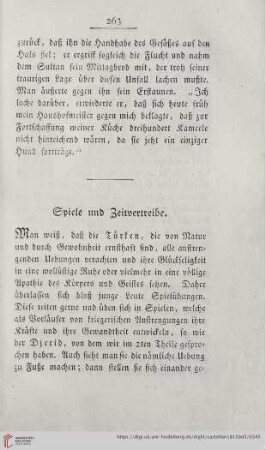 Spiele und Zeitvertreibe