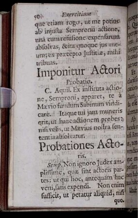 Imponitur Actori Probatio [und] Probationes Actoris