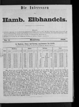 Zu Hamburg, Altona und Harburg angekommene See-Schiffe.