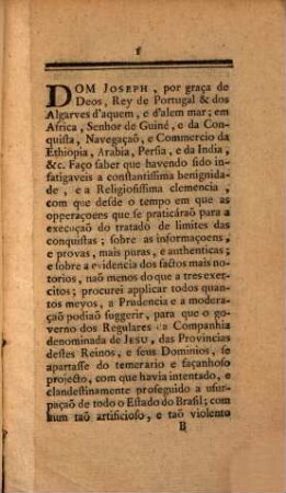 Edit d'expulsion des Jésuites de tous les États de la Couronne de Portugal