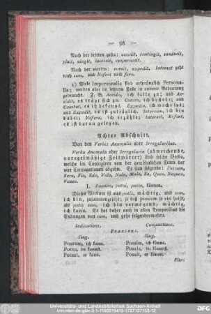 Achter Abschnitt. Von den Verbis Anomalis oder Irregularibus.