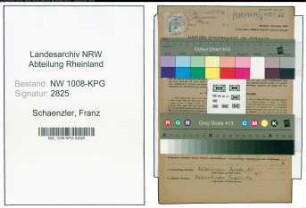 Entnazifizierung Franz Schaenzler , geb. 01.06.1917 (Zoellner)