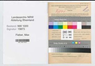 Entnazifizierung Max Fieber, geb. 03.10.1901 (Zollsekretaer)