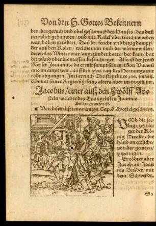 Jacobus/ einer auß den Zwölff Aposteln/ welcher des Evangelisten Joannis Bruder gewesen ist.