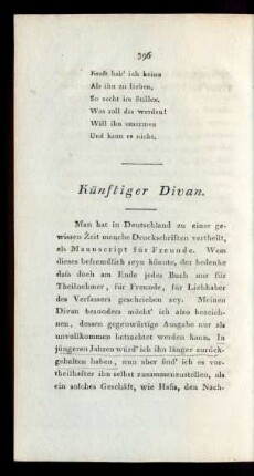 Künftiger Divan.