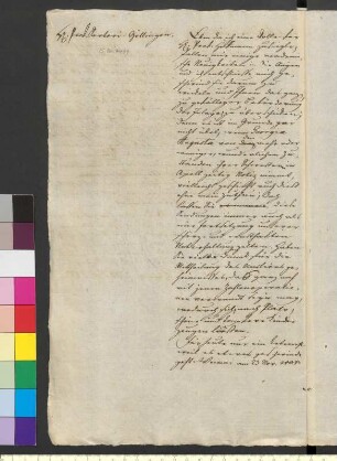 Brief von Goethe, Johann Wolfgang von an Sartorius, Georg