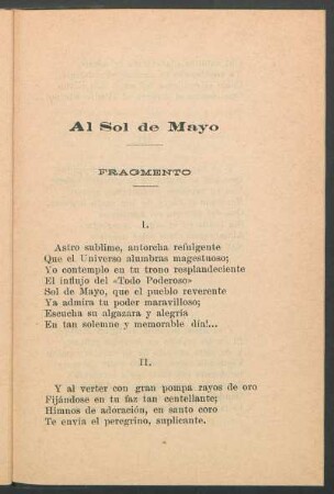 Al Sol de Mayo : Fragmento
