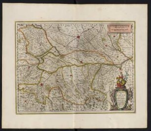 Karte vom Herzogtum Mailand, Süd, ca. 1:330 000, kolorierter Kupferstich, 1645 : Territorio Di Pavia, Lodi, Novarra, Tortona, Alessandria et altri vicini dello Stato di Milano / Excudebat Ioannes Ianssonius . - [Ca. 1:330.000]. - [Amsterdam] : Ioannes Ianssonius, [1645]. - 1 Kt : Kupferst ; 47 x 36 cm. - Maßstab in graph. Form (Milliaria Italica communia, Milliaria Germanica communia)