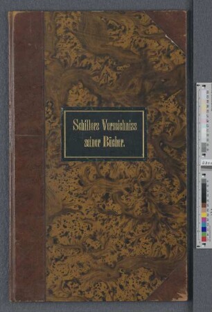 [Friedrich Schiller] : Verzeichnis seiner Bücher : Cod. in scrin. 255