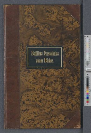 [Friedrich Schiller] : Verzeichnis seiner Bücher : Cod. in scrin. 255