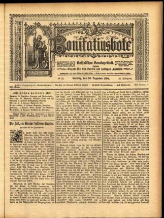 Erste Ausgabe vom Sonntag, den 30. Dezember 1906.