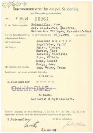 Bodenmüller, Erna