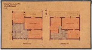 GAGFAH-Siedlung im Fischtalgrund, Berlin-Zehlendorf: Einfamilienhaus, Grundriss EG und OG 1:50 (von Inv.Nr. 3789)