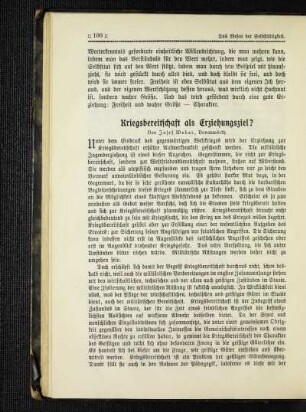 Kriegsbereitschaft als Erziehungsziel?