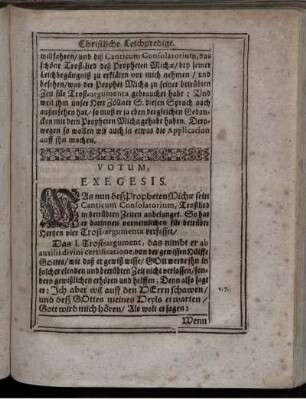 Votum Exegesis