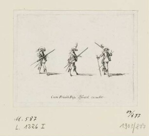 Übung in der Handhabung der Arkebuse, Blatt 4 der Folge "Excercices Militaires"