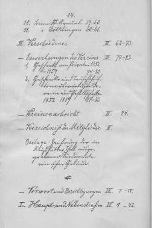 I. Haupt- und Nebenstrassen