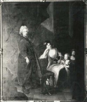 Antoine Pésne. Selbstbildnis des Künstlers mit Familie