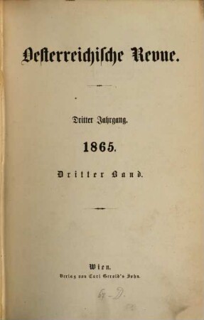 Österreichische Revue. 1865,3/4 = Jg. 3