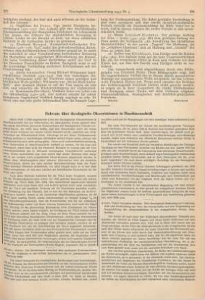 Referate über theologische Dissertationen in Maschinenschrift