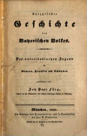 Kurzgefasste Geschichte des baierischen Volkes