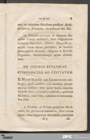 De Juribus Ecclesiae Comparatae Ad Civitatem.
