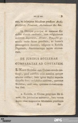 De Juribus Ecclesiae Comparatae Ad Civitatem.